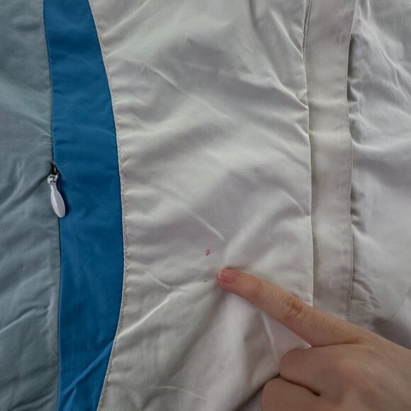 Columbia Jacket Girls Medium 10-12 White Blue Full Zip Hooded Whirlibird Youth - Picture 9 of 16